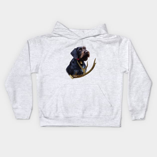 German Wirehaired Pointer Kids Hoodie by German Wirehaired Pointer 